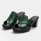 Elegant Comfort Mule Sandals - side profile showing cushioned leather sole