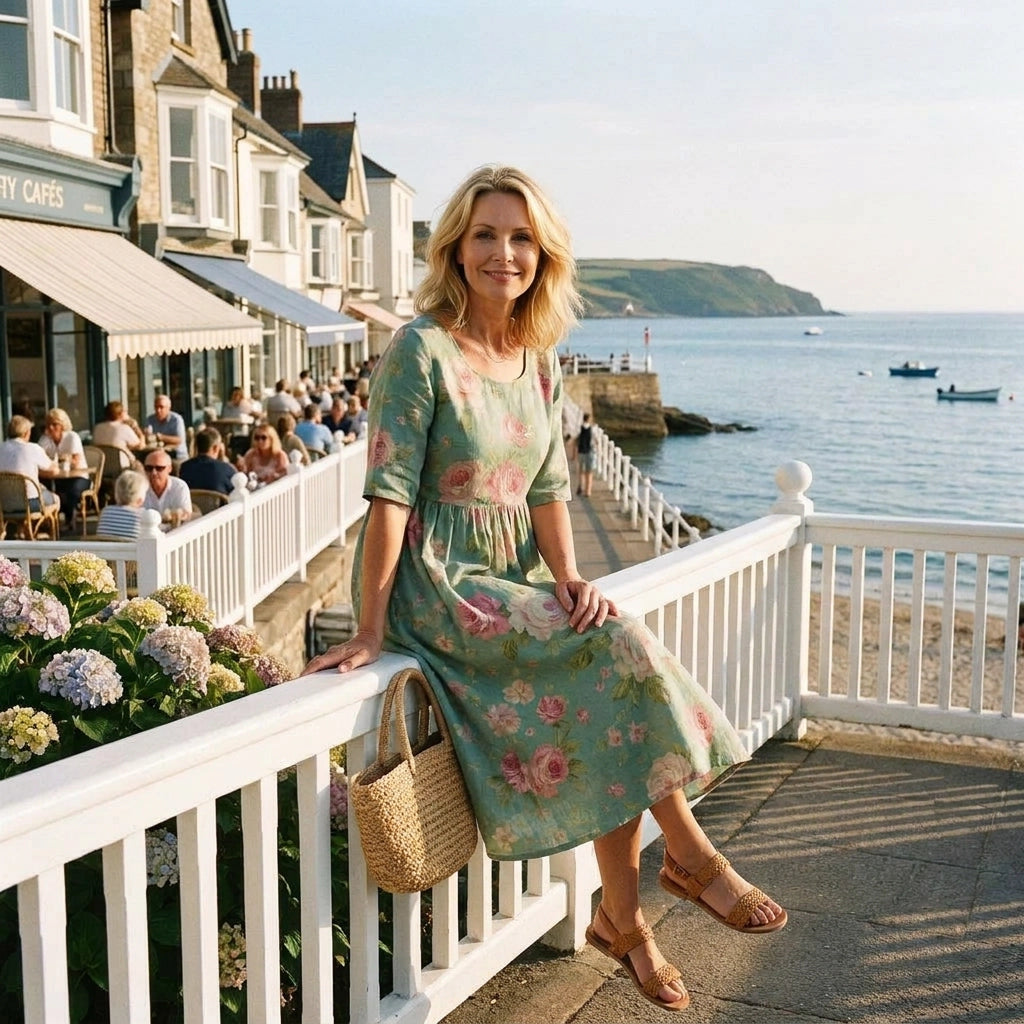 Flowy Summer Dress coastal elegance - seaside summer style