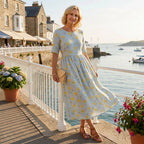 Flowy Summer Dress by the coast - breezy feminine look