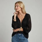 Crocheted Boho Long Sleeve Blouse