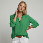 Classic Long Sleeve Blouse for Women with Tailored Fit