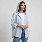 Hooded Striped Blouse for Women