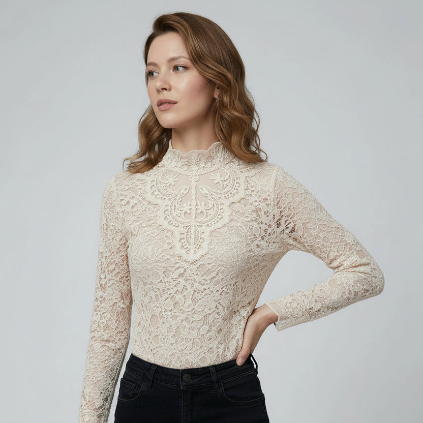 Embroidered Long Sleeve Blouse for Women