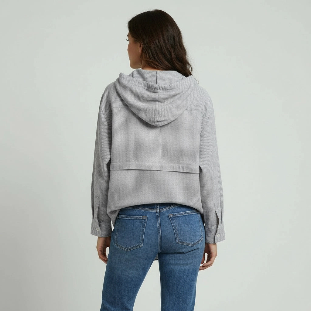 Hooded Striped Blouse for Women