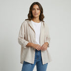 Hooded Striped Blouse for Women