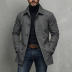 Lightweight Weather Ready Coat With Clean Fit and Button Front for Men