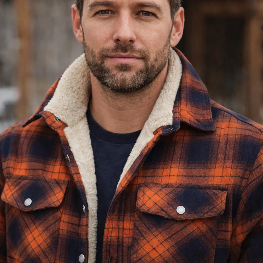 Men's Fleece Lined Lumberjack Jacket for Winter