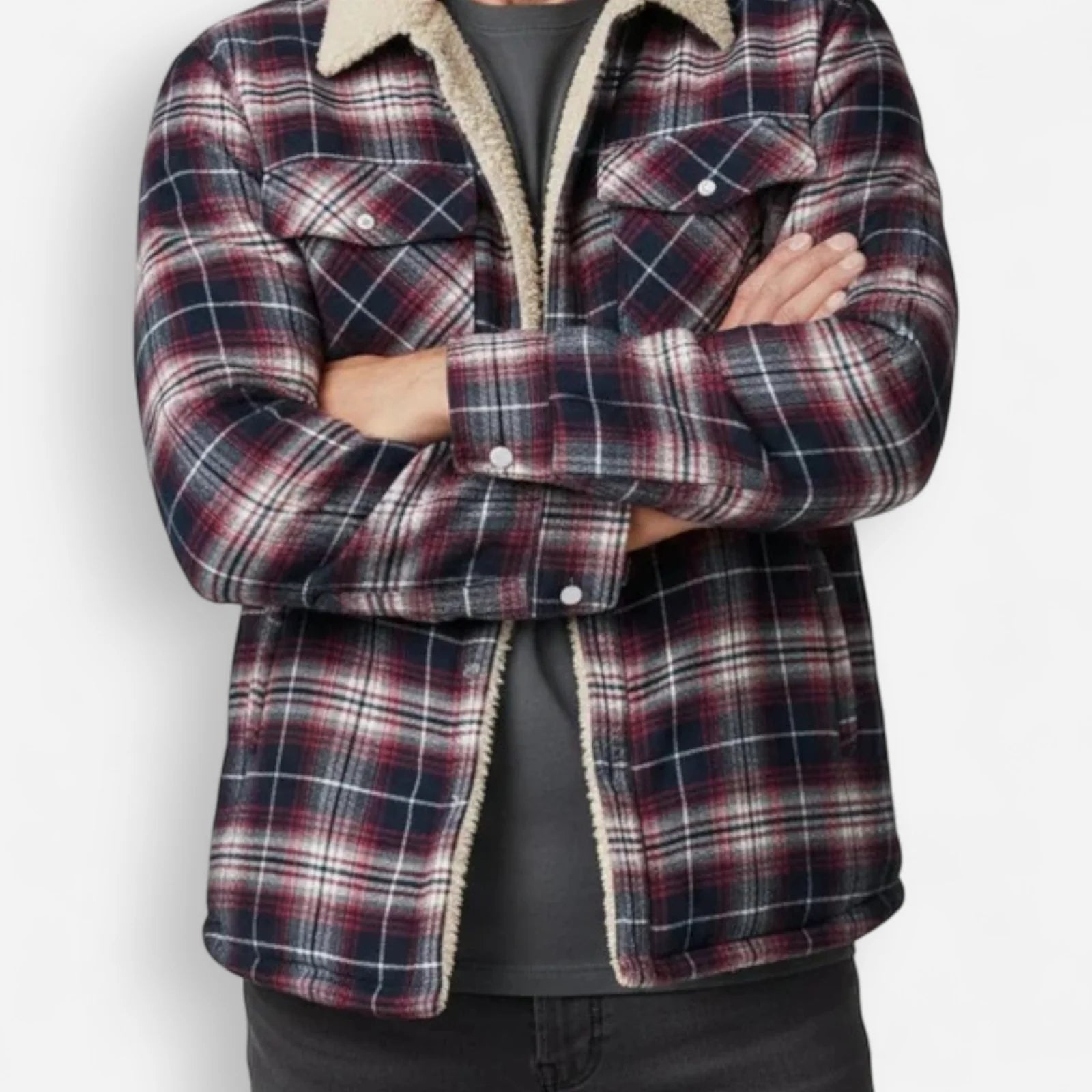 Men's Fleece Lined Lumberjack Jacket for Winter