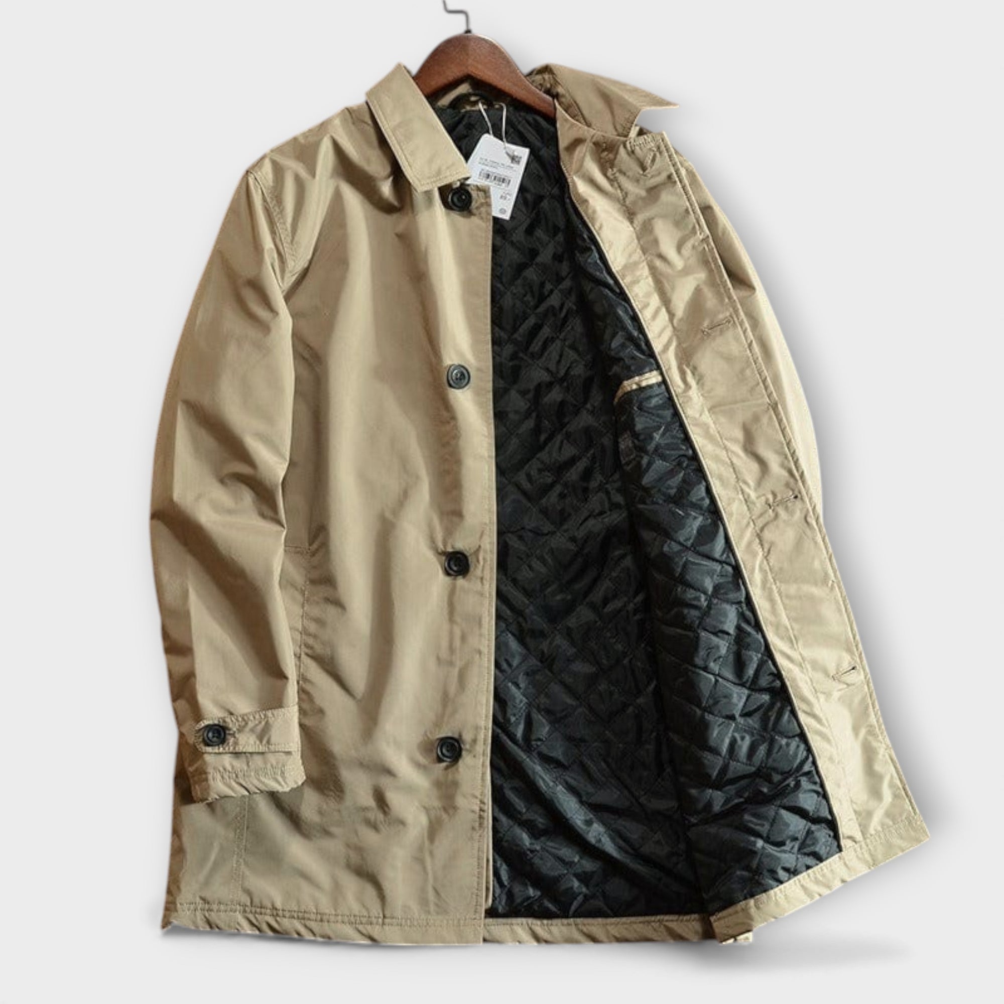 Lightweight Weather Ready Coat With Clean Fit and Button Front for Men