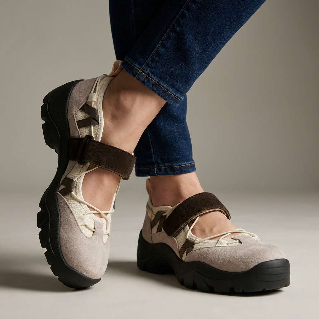Montelle Walking Sandals product detail - soft leather finish and secure fit