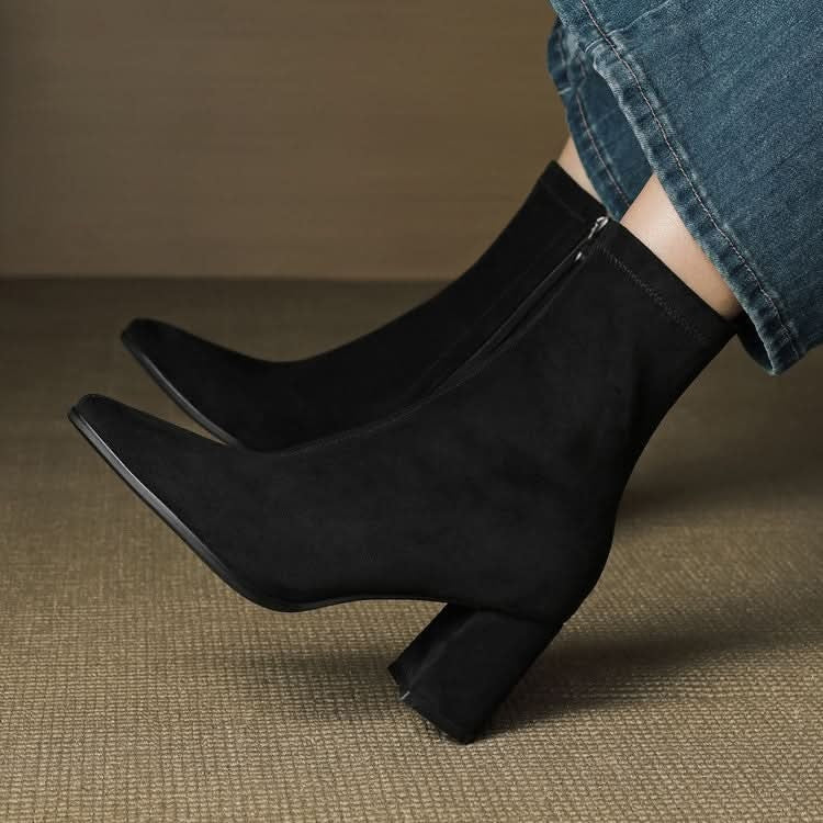Virelle Suede Block-Heel Boots – Product image 19
