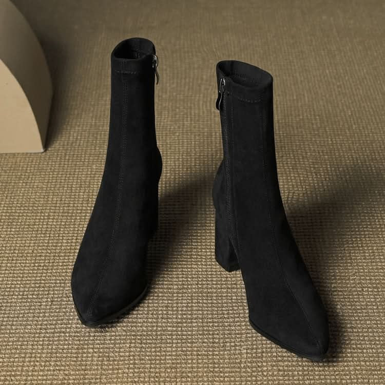 Virelle Suede Block-Heel Boots – Product image 22
