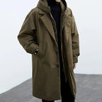 Grosvenor Hooded Coat - Army Green Side