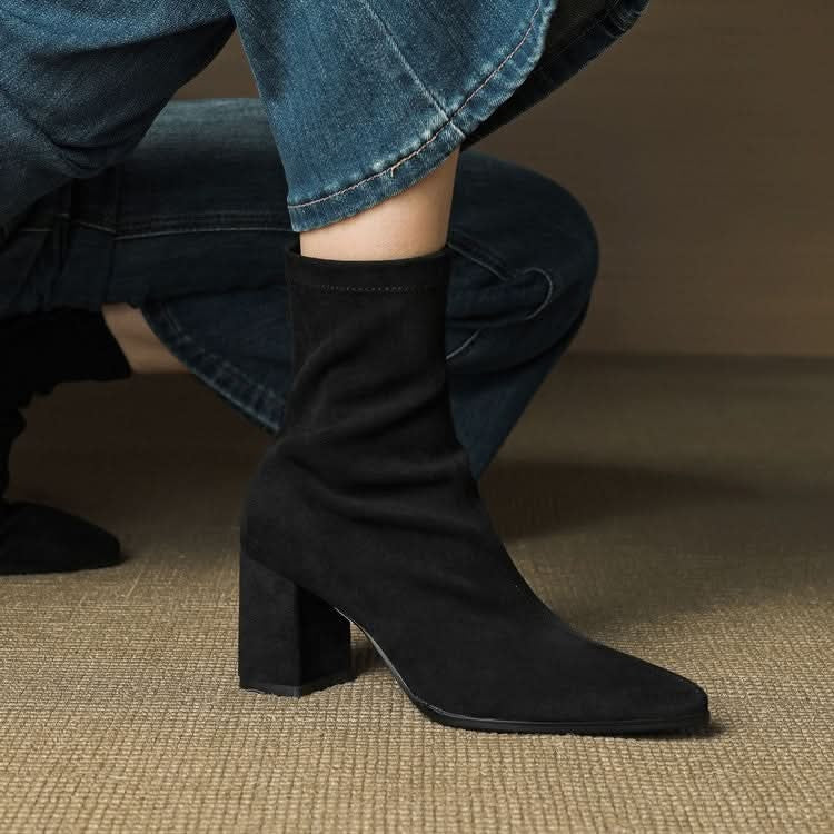 Virelle Suede Block-Heel Boots – Product image 20
