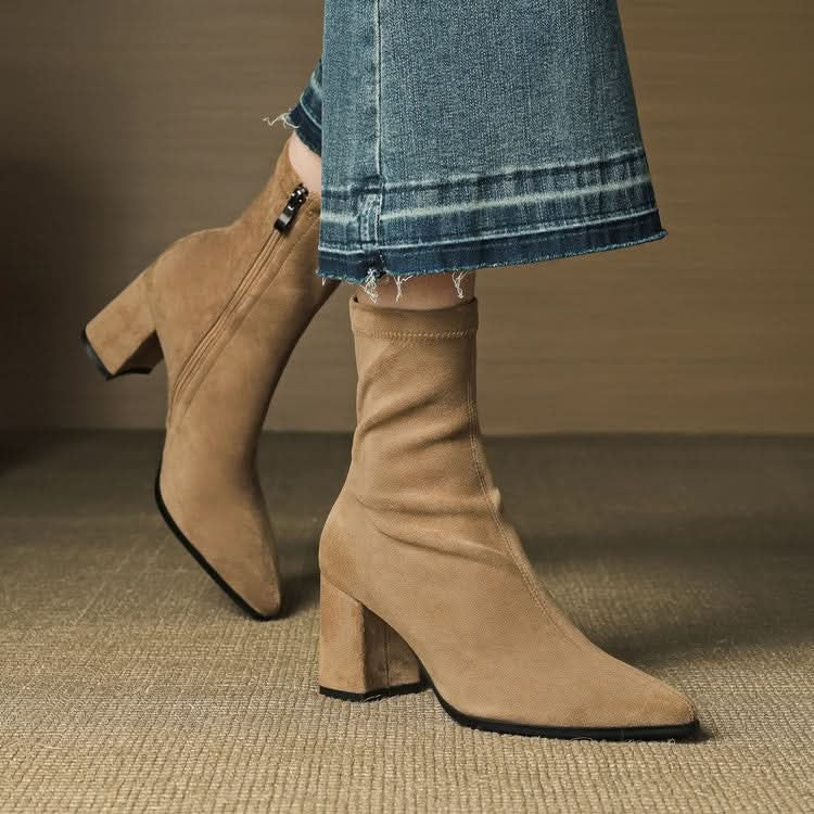 Virelle Suede Block-Heel Boots – Product image 12