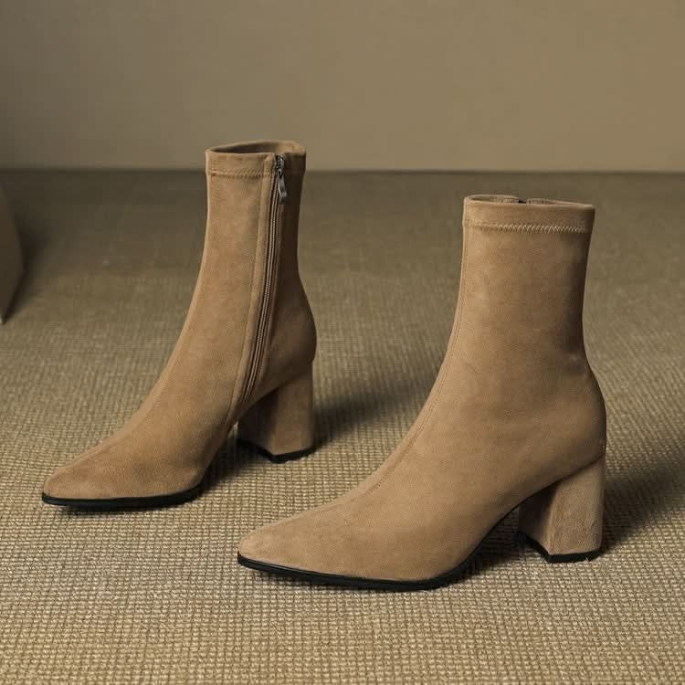 Virelle Suede Block-Heel Boots – Product image 15
