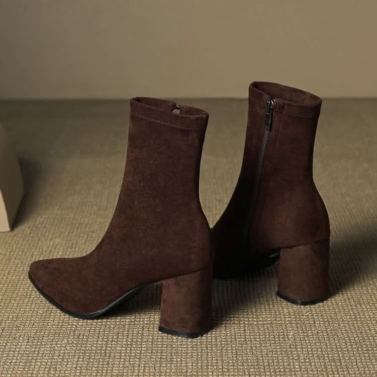 Virelle Suede Block-Heel Boots – Product image 04
