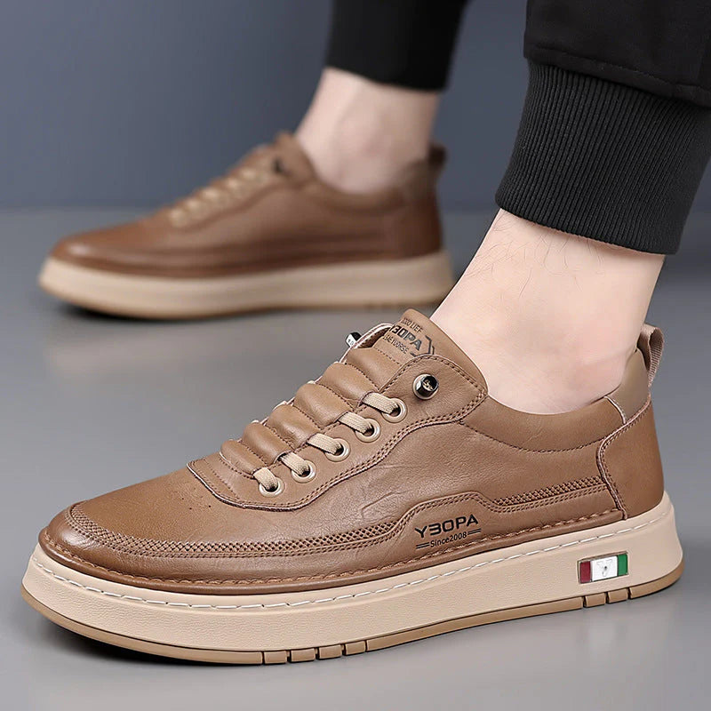 Verona Trainers in Black - premium detail showing refined craftsmanship