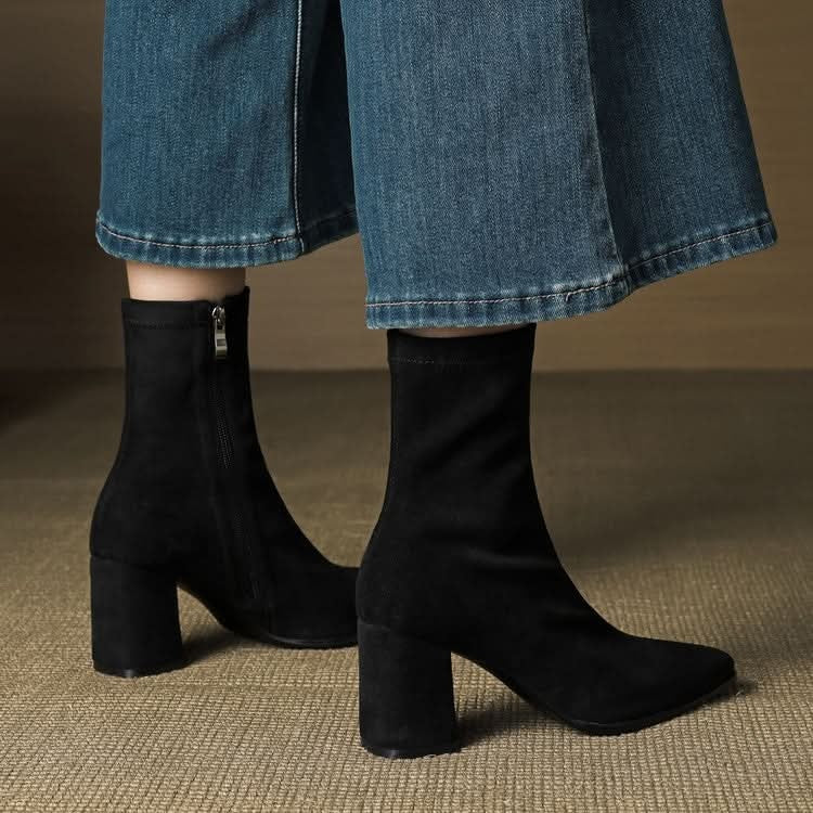 Virelle Suede Block-Heel Boots – Product image 18